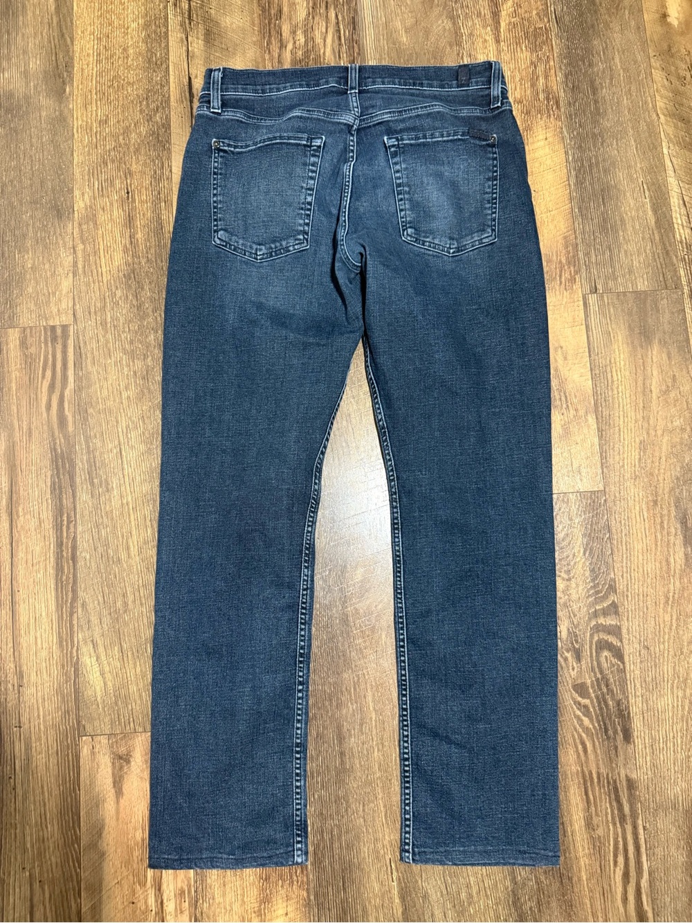 7 For All Mankind Jeans Mens 33 x 30 Blue The Straight Leg Denim Dark Wash - Picture 5 of 10